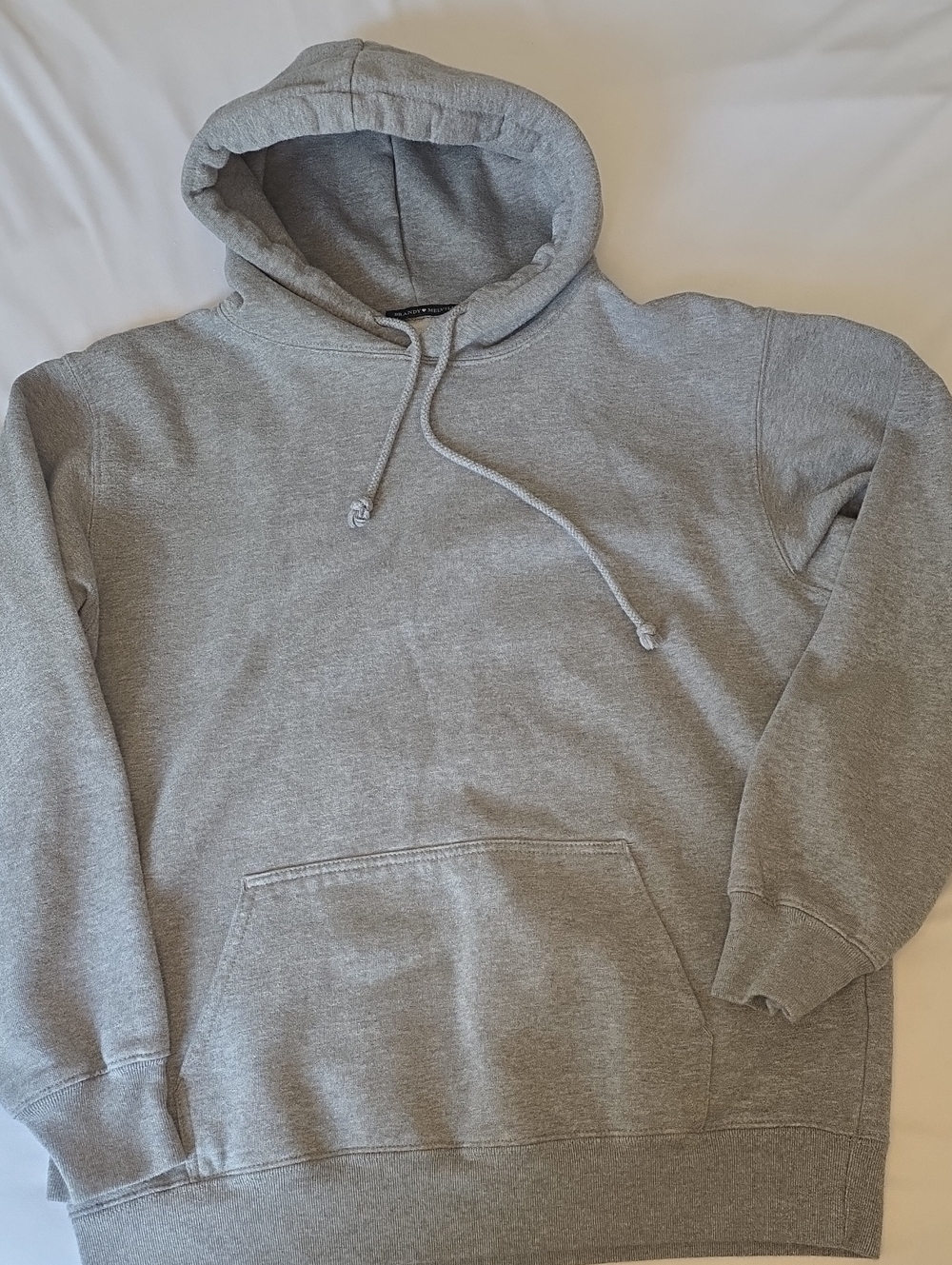 Brandy Melville Light Gray Men's Hooded Sweatshirt